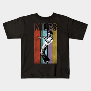 Miles Davis Retro Vintage Stripes Kids T-Shirt